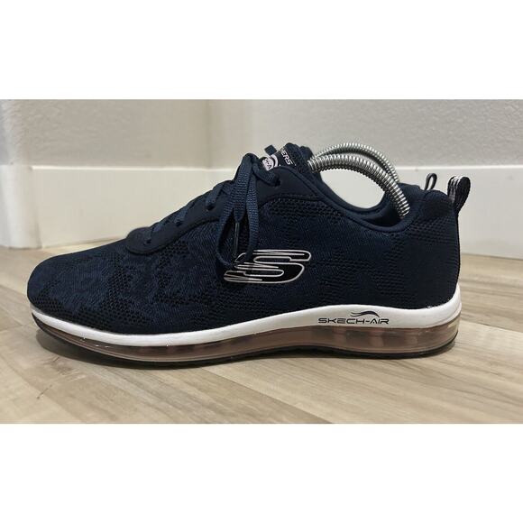 Skechers Air Cooled Memory Foam Sneakers Navy Blue/Whit/Pink Size 10 - Picture 1 of 8